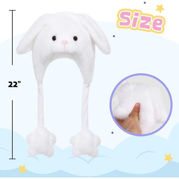 Animal Plush Hat with Moving Ears Pop Up Beating Cosplay Dress Up Gift for Kids main image 6